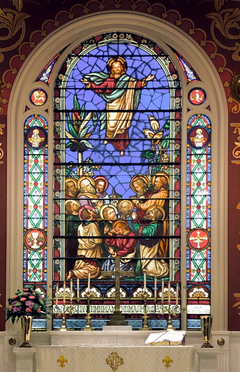 Stained glass window of Ascension